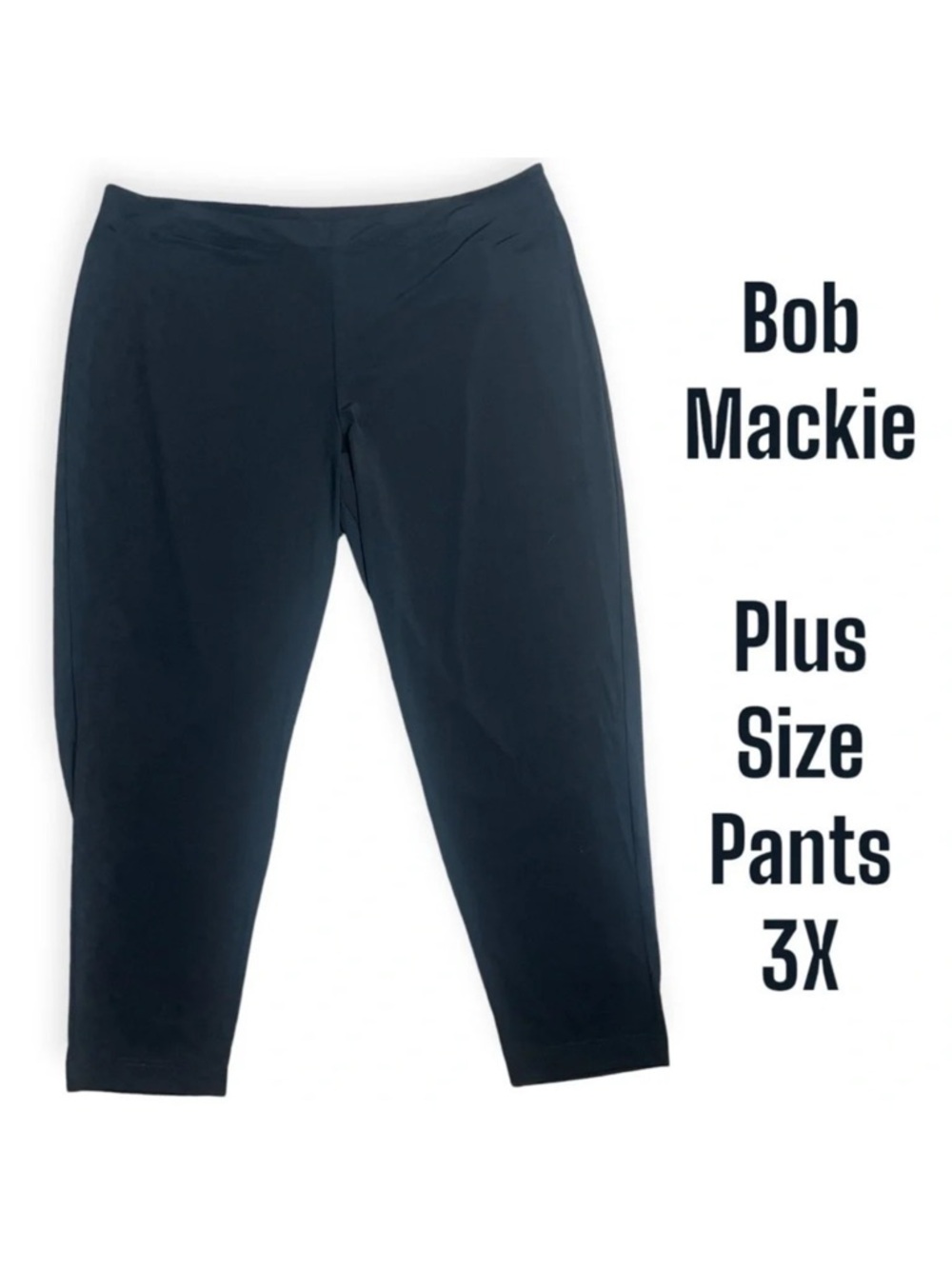 Bob Mackie plus size black pull on ankle pants size 3X